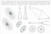 Bicycle Parts Blueprints Set, a Sport Illustration by Blacklight (Thumbnail 6 of 10)