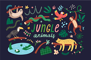 Jungle animals, sloth and leopard, an Animal Illustration by Fave Brush (Thumbnail 1 of 10)