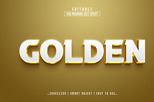 Golden 3D Editable Text Effect