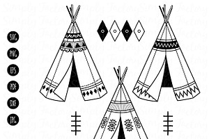 Tribal Teepee Tent Design Elements S