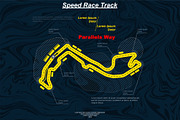Yellow race track on blue background, a Transportation Illustration by LongQuattroArt (Thumbnail 4 of 5)