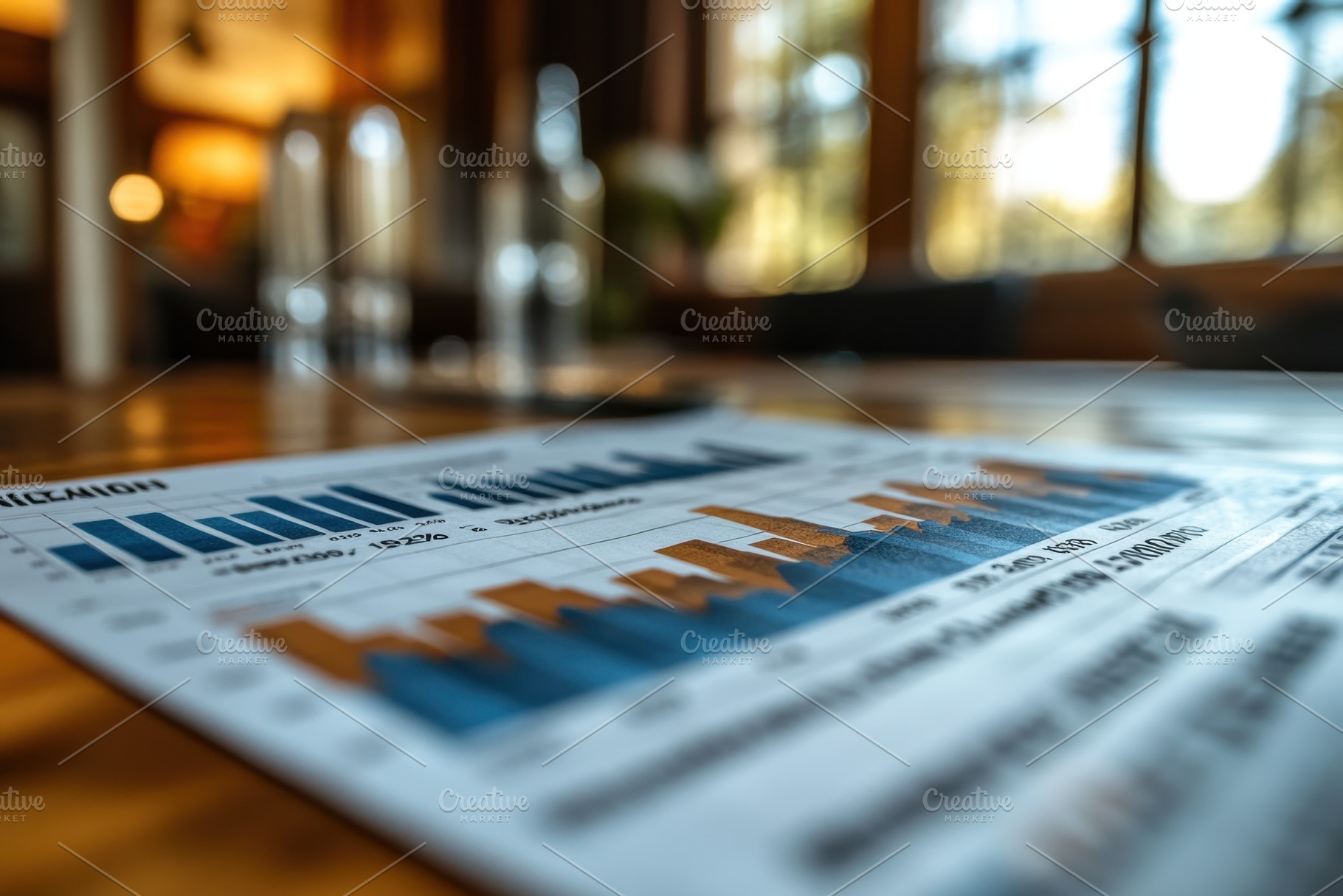 Financial report highlighting data t, a Photo by Tanuart