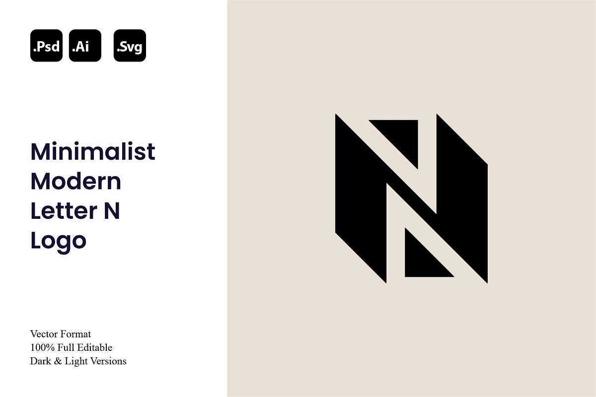 Minimalist Modern Letter N Logo, a Branding & Logo Template by Luxury Logos (Photo 1 of 4)