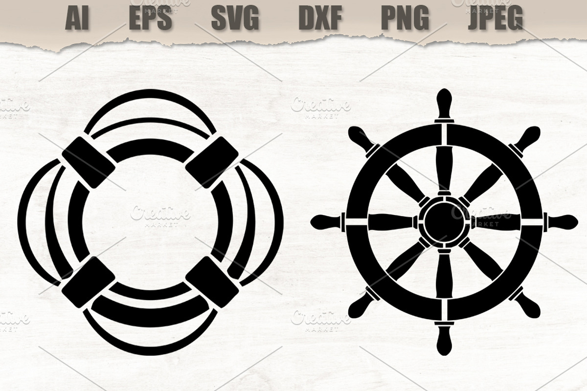 Stencils Nautical Wheel Lifebuoy, a Technology Illustration by MARYCRAFTIRIA (Photo 1 of 3)