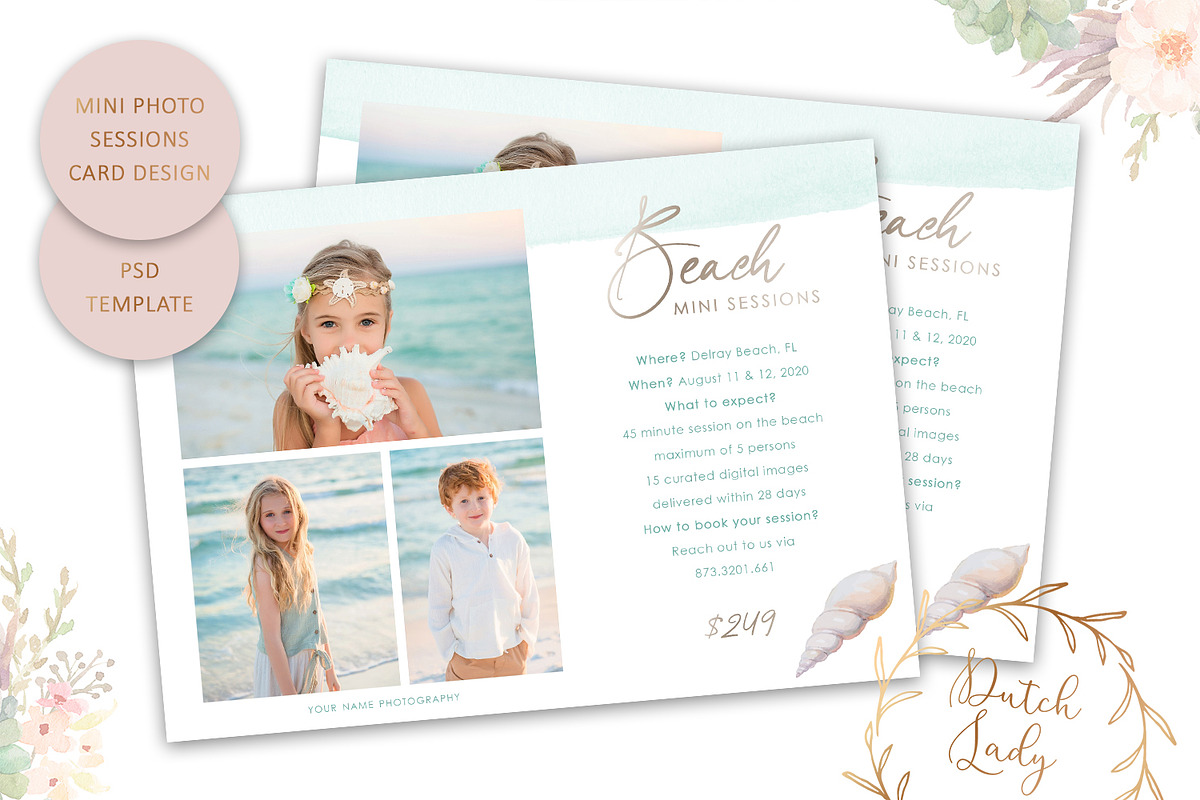 PSD Photo Session Card Template #62, a Card Template by The Dutch Lady ...
