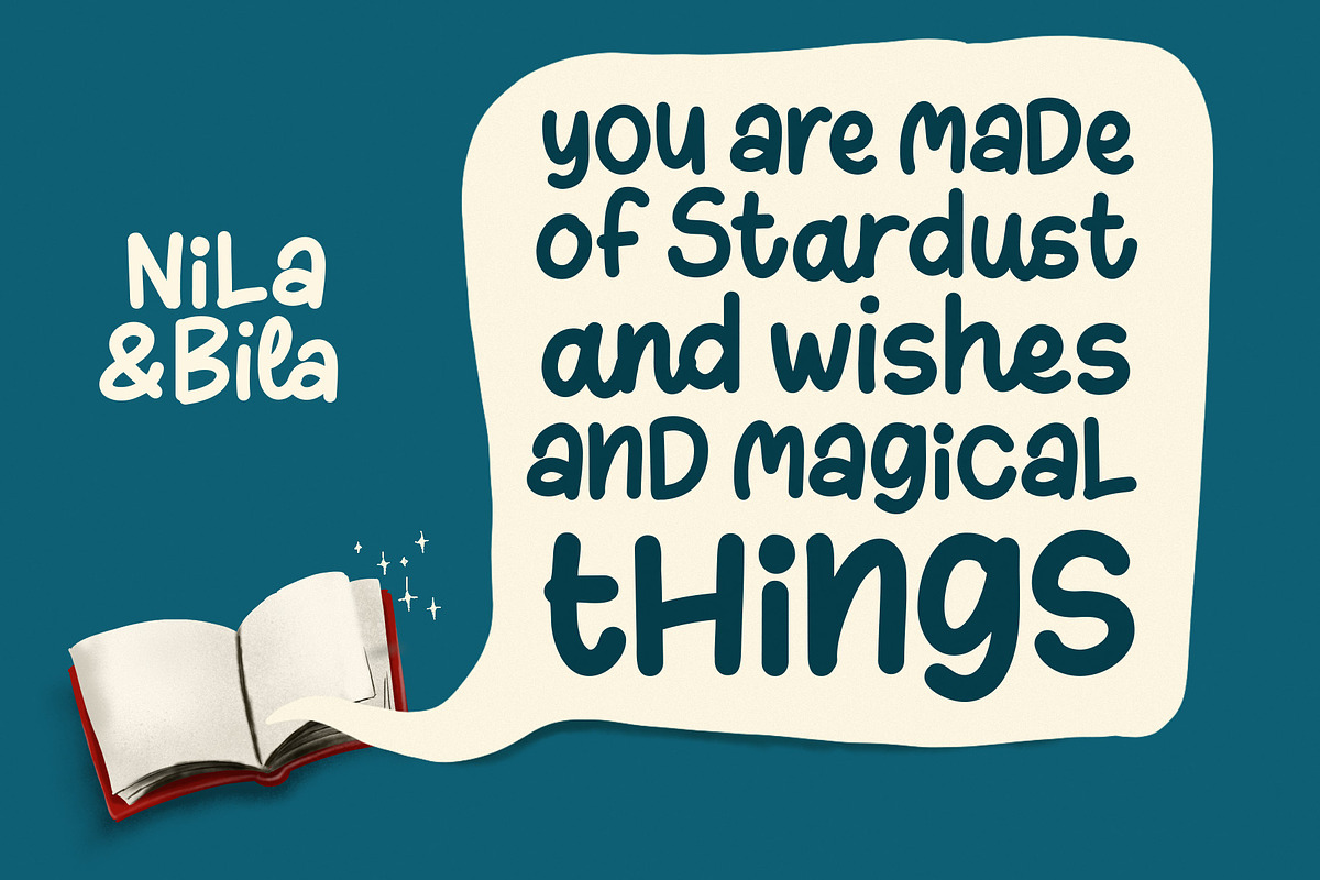 Hello! Nila & Bila Typeface, a Font by Graptail (Photo 3 of 14)