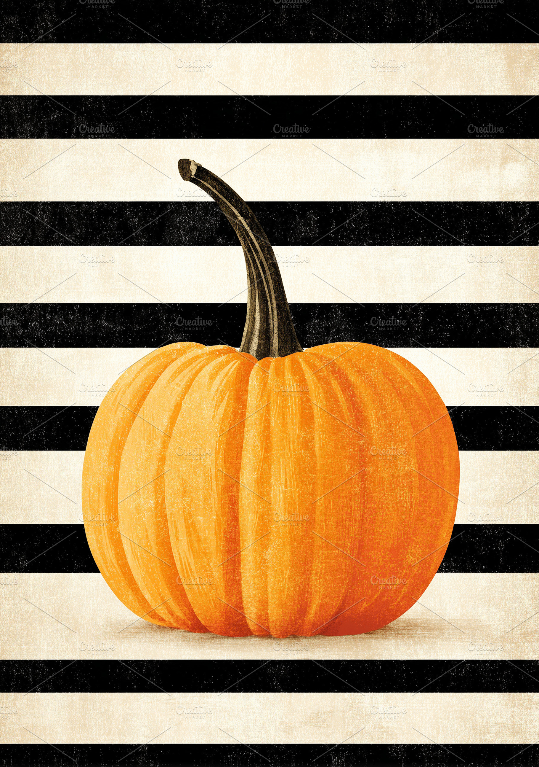 Vintage orange pumpkin on a black, a Food & Drink Photo by MistyDay