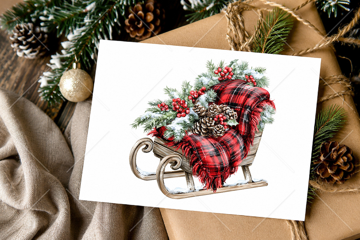 Plaid Christmas Clipart Bundle, a Seasonal Illustration by Canvas Craft (Photo 10 of 10)