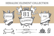 Heraldic element collection, a Decorative Illustration by MaximGertsen (Thumbnail 1 of 6)