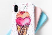 Ice Cream watercolor clipart, a Food Illustration by AnastasiaWatercolor (Thumbnail 8 of 8)