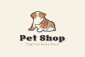 Simple dog puppy logo for pet shop, a Branding & Logo Template by Atlantis X Nurman Arbai