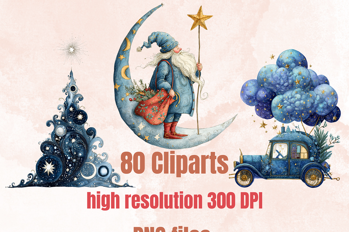 Celestial Christmas Collage Bundle, an Object Graphic by GiraffeCreative (Photo 8 of 9)