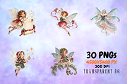 Magical Christmas Fairy Clipart PNG, a Seasonal Illustration by Ink Gallery (Thumbnail 6 of 13)