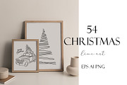 Christmas and  New Year line art, an Animal Illustration by velychko.ua (Thumbnail 4 of 9)