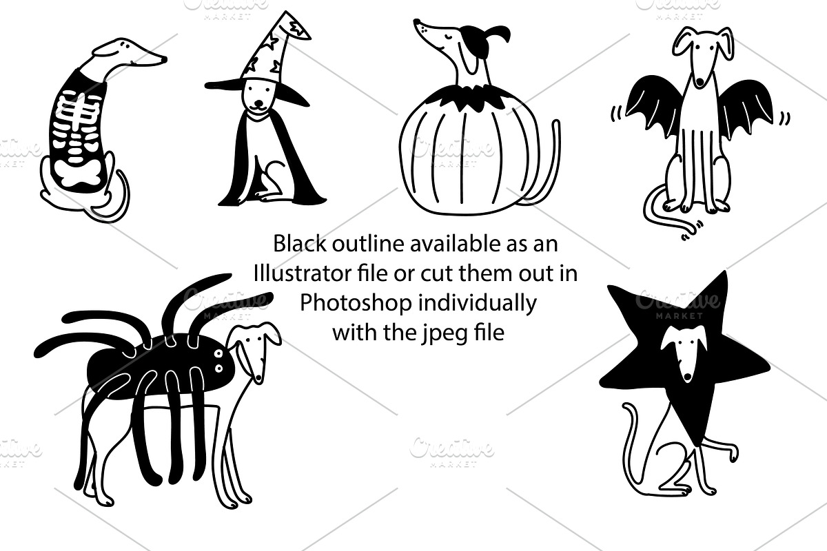 Cute Doodle Halloween Dogs, an Animal Illustration by Liz Pengilley Studio (Photo 2 of 4)