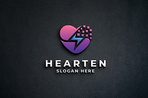 Digital Love Heart Logo, a Branding & Logo Template by Design_Planet