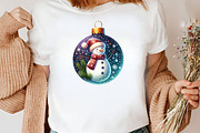 Watercolor Ornament Snowman Clipart, an Illustration by Canvas Craft (Thumbnail 8 of 9)