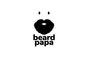 Man Cartoon With Thick Beard Logo