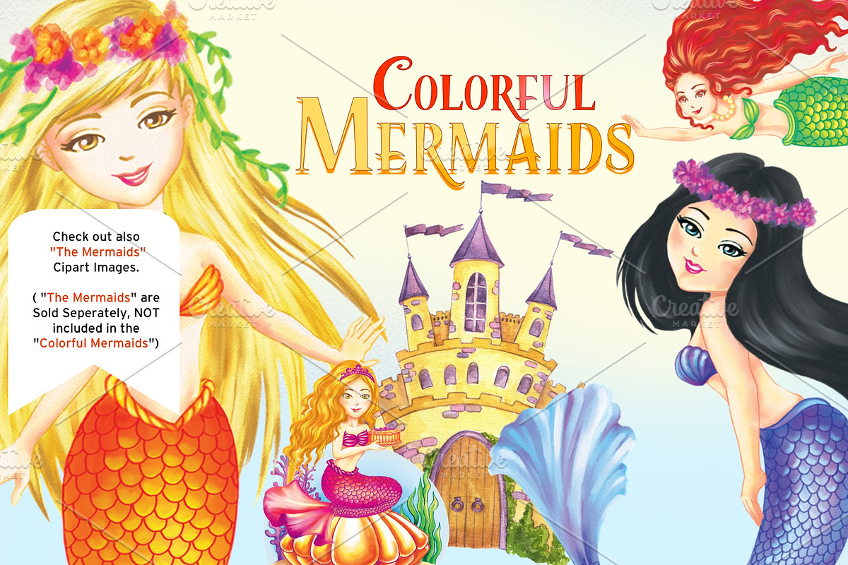 The Mermaids Clipart Images, a Graphic by Whimseez (Photo 4 of 4)