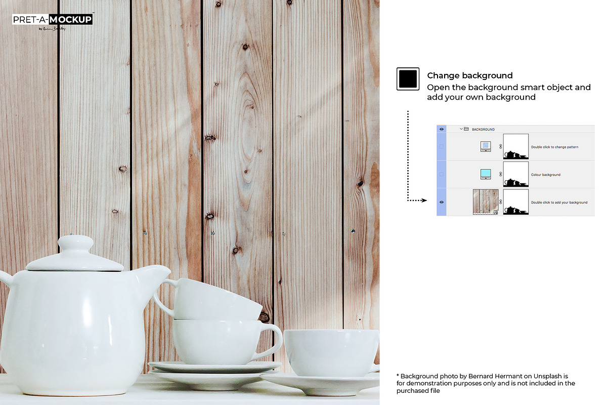 Ceramic Teapot Teacups Mockup, a Cups & Container Mockup by Pret-a-Mockup (Photo 3 of 9)