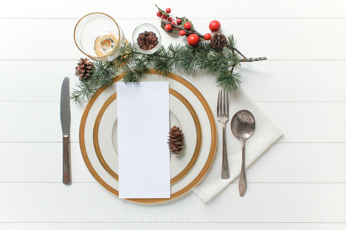 Festive Gold Program/Menu Mockup, a Product Mockup by ILLONA GRAPHICS (Photo 4 of 4)