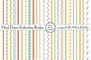 Hand Drawn Embroidery Borders, an Object Graphic by Melissa Held Designs (Thumbnail 1 of 3)