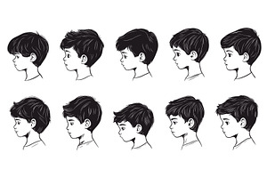 Vector Boy Little Face in Profile, an Illustration by LadadikArt