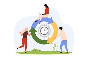 Partnership, teamwork methodology, a Person Illustration by Flashvector
