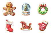 Christmas Cookies Clipart, an Illustration by Design Market (Thumbnail 2 of 5)