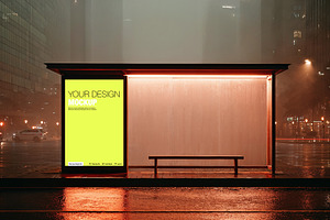 Mockup of bus stop banner