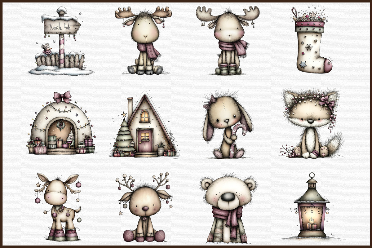 North Christmas Watercolor Clipart, an Illustration by Sublimation Artist (Photo 3 of 6)
