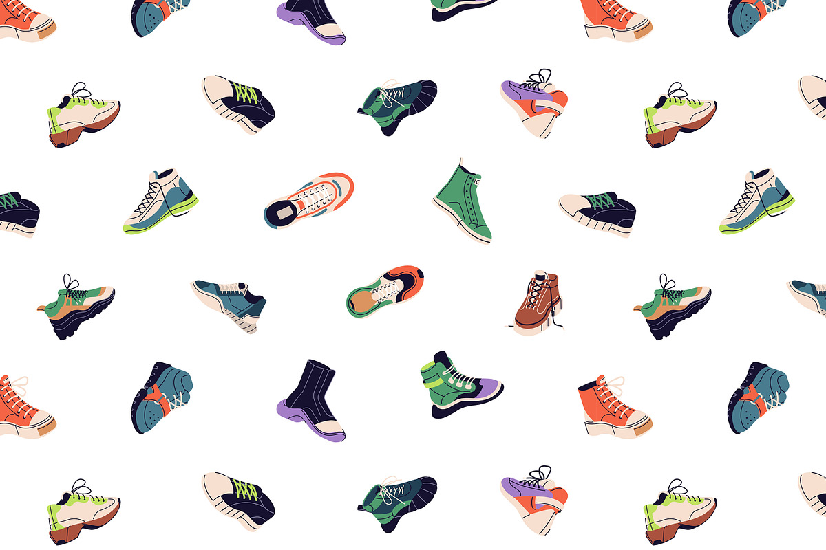 Modern sneakers set + ad templates, an Object Illustration by PaperTrident (Photo 7 of 16)