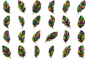 Watercolor Mardi Gras Feathers Clipa, an Illustration by Sublimation Artist (Thumbnail 2 of 6)