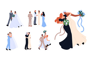 Couples wedding. Newlywed family set, a Person Illustration by PaperTrident