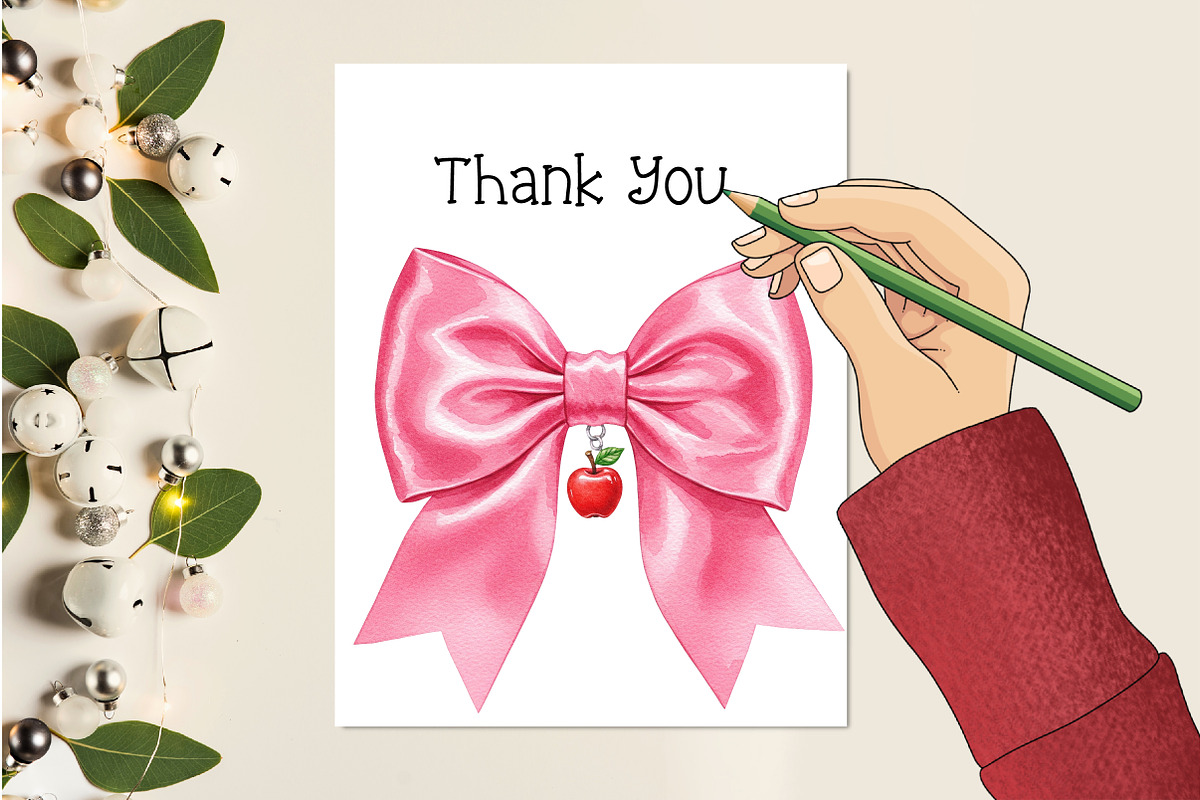 Teacher Coquette Bow Clipart Set, an Illustration by Creative Art (Photo 4 of 9)