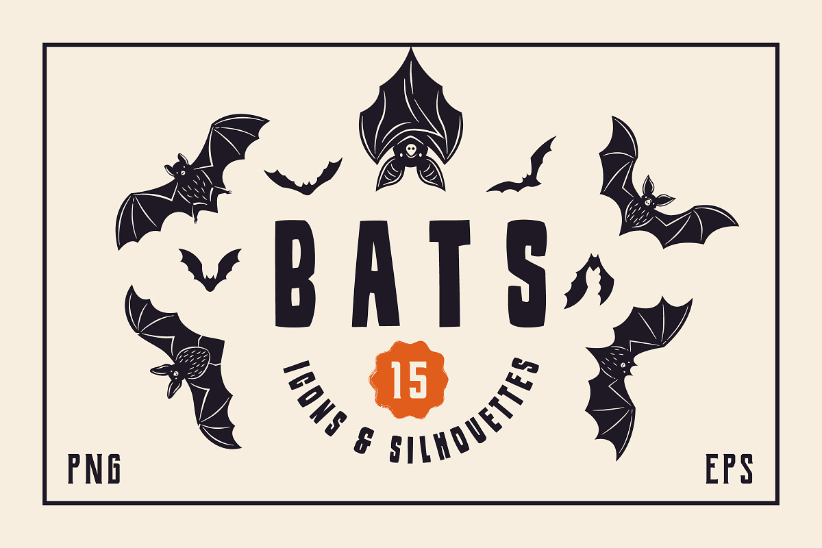 Vintage Halloween Bats icons, an Object Graphic by DenysHolovatiuk (Photo 1 of 5)