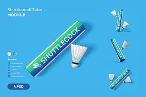 Shuttlecock Box Mockup