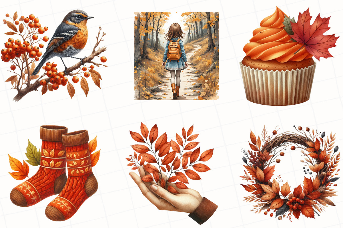 Burnt Orange Autumn Clipart, an Illustration by OK Design (Photo 4 of 5)