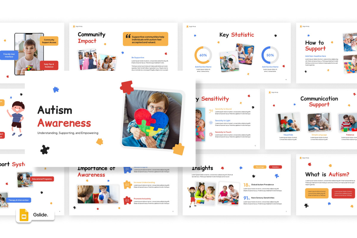 Autism Awareness Google Slides, a Presentation Template by Loin Studio (Photo 1 of 4)