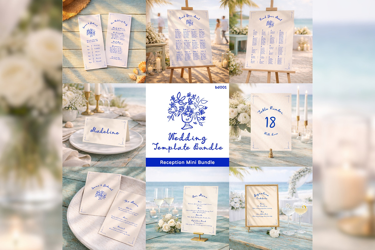 Reception Mini Bundle Canva bd001, a Stationery Template by TyphoonStudio (Photo 1 of 4)