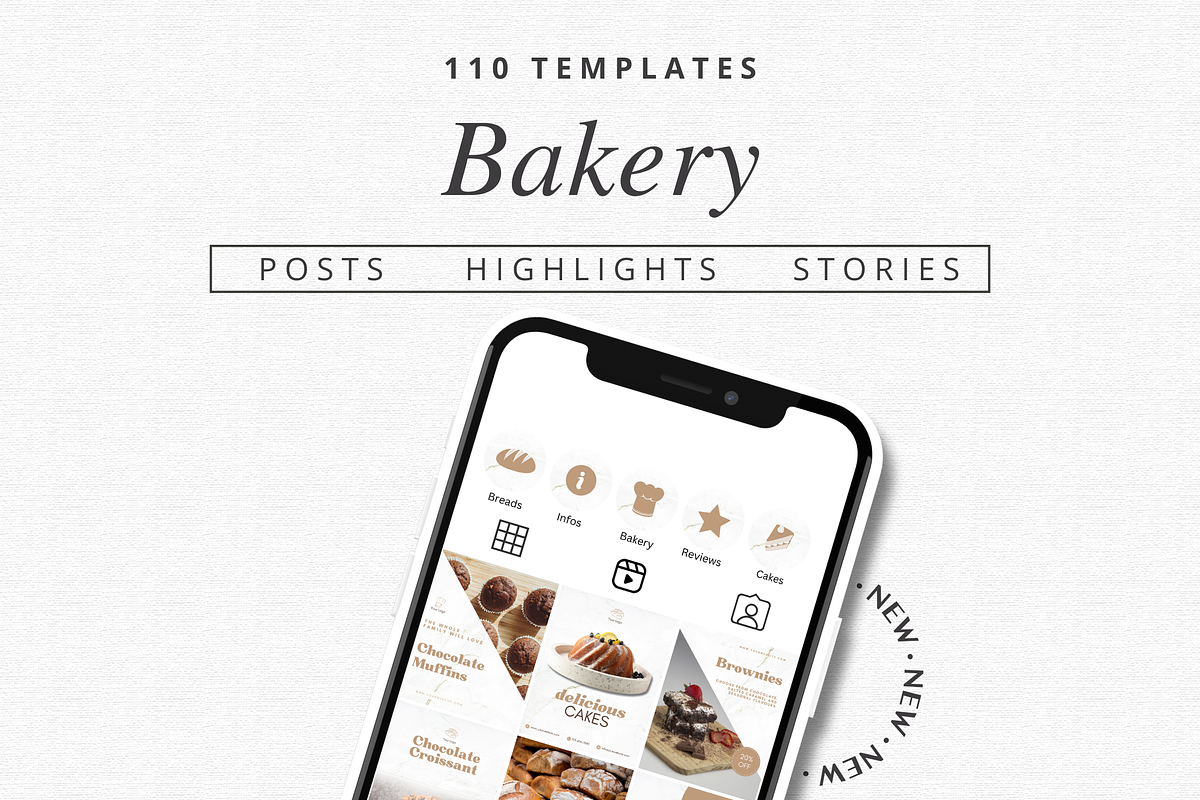 Bakery Instagram Templates, a Social Media Template by Talipic Designs (Photo 1 of 8)