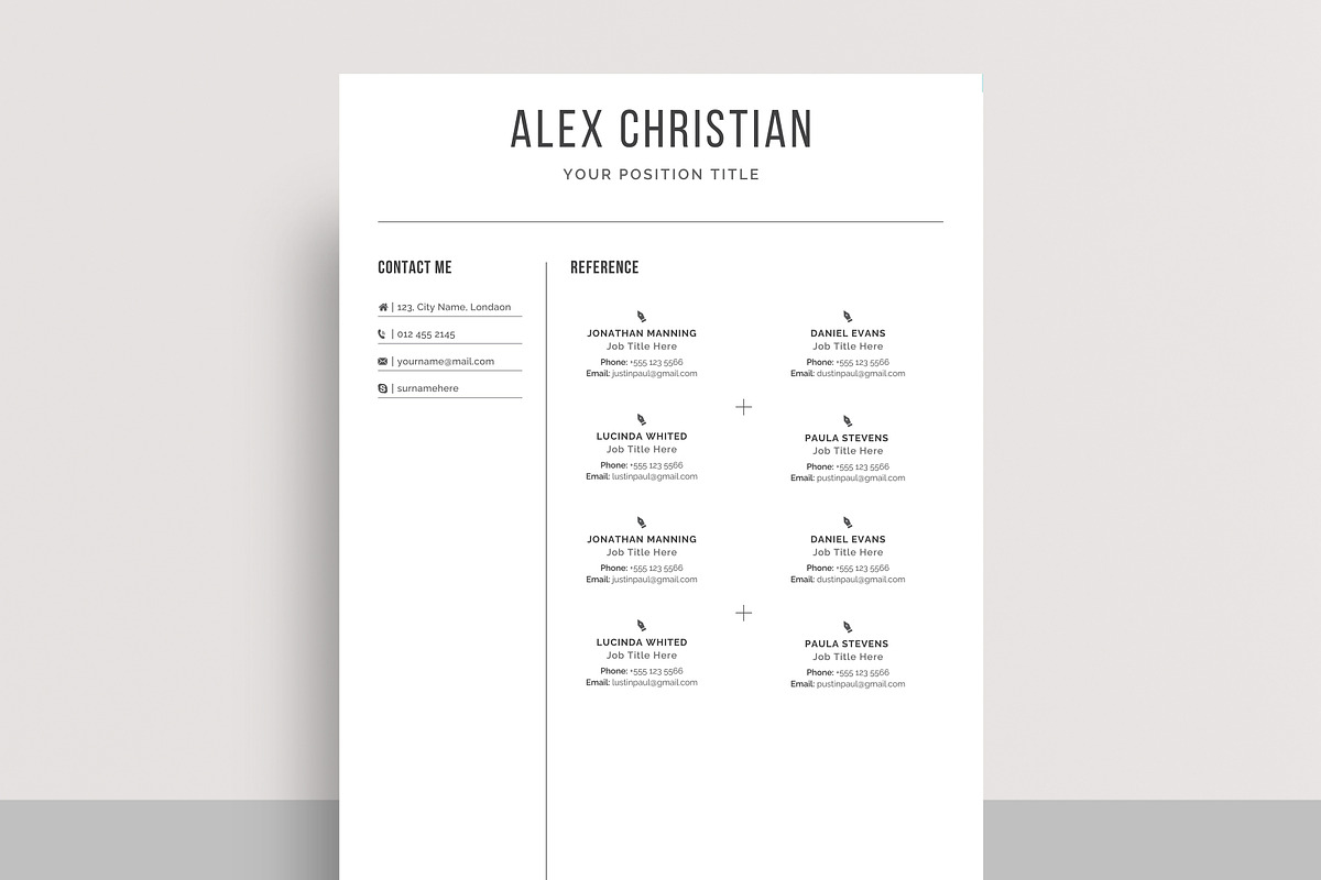 Resume / CV Template | Canva & Word, a Resume Template by CreativeZoom (Photo 8 of 9)