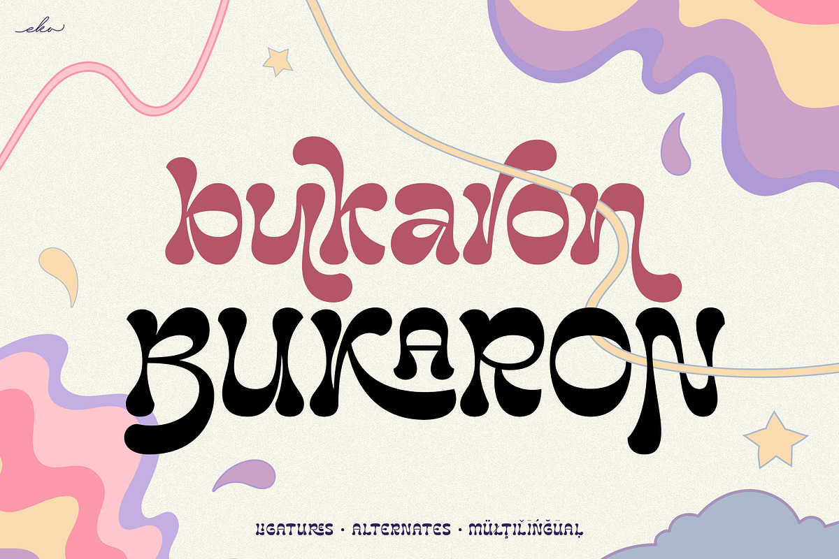 Bukaron - Retro Display Font, a Font by Ekahermawan (Photo 1 of 14)