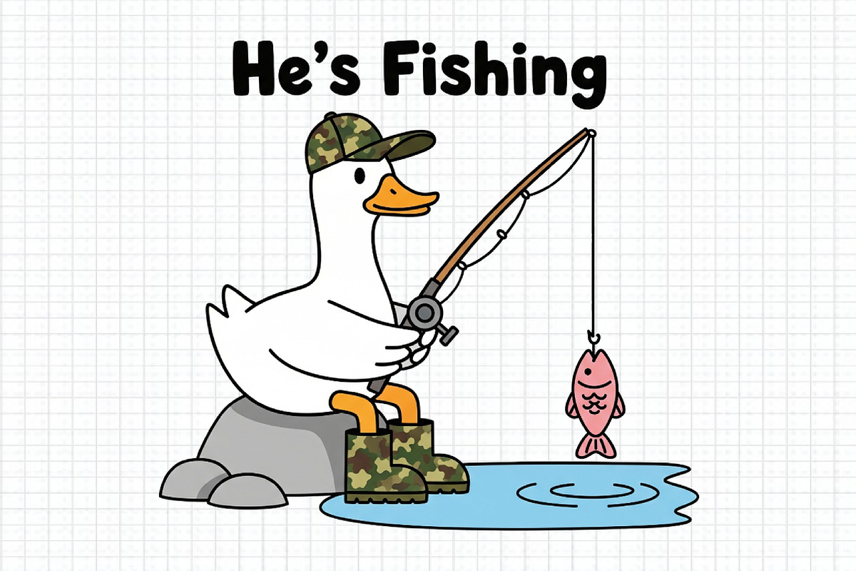 Funny Goose Fishing Clipart, an Illustration by Craft Nest (Photo 1 of 6)