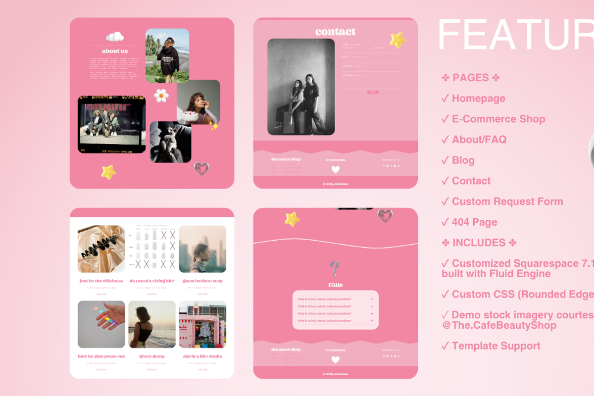 Squarespace 7.1, Pink Template, a Templates & Theme by Always Here... (Photo 3 of 3)