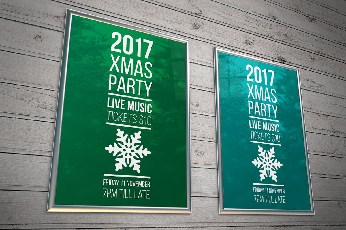 Modern Christmas Party Poster, a Flyer Template by GLXY (Photo 2 of 2)