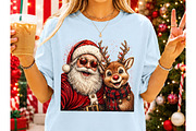 Santa and Reindeer Holiday Selfie, a Seasonal Illustration by Craft Nest (Thumbnail 6 of 6)