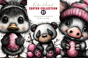 Whimsical Easter Animal Clipart, an Illustration by CreationArt (Thumbnail 1 of 5)
