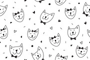 Cute cats: 2 patterns + 2 cards, a Texture Graphic by redcollegiya design (Thumbnail 3 of 4)