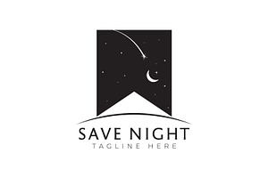 Save and Night Abstract Illustration, a Branding & Logo Template by Signatoro